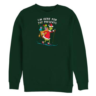 The Grinch - Hier für die Geschenke Grafik - Weihnachten - Unisex Pullover - Flaschengrün - Vorne