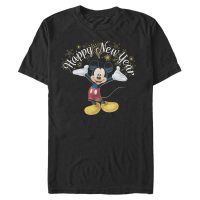 Disney Classics - Mickey Mouse - Mickey Mouse Mickey Happy New Year - New Year - Men's T-Shirt - Black - Front