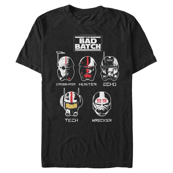 Preview: Star Wars - The Bad Batch - Textbook Helmet Group - Men's T-Shirt - Black - Front