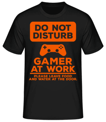 Do Not Disturb Gamer Orange - Camiseta básica para hombre - Negro - delante