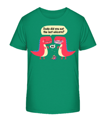 Last Unicorn And Dinosaurs - Camiseta orgánica para niños Stanley Stella 2.0 - Verde - delante