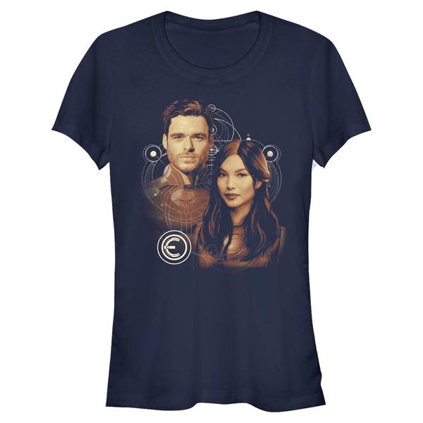 Aperçu: Marvel - Eternals - Duo Sersi and Ikaris - Femme T-shirt - Bleu marine - Devant