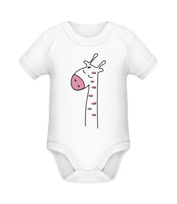 Girafe Mignonne - Body manches courtes bio - Blanc - Devant