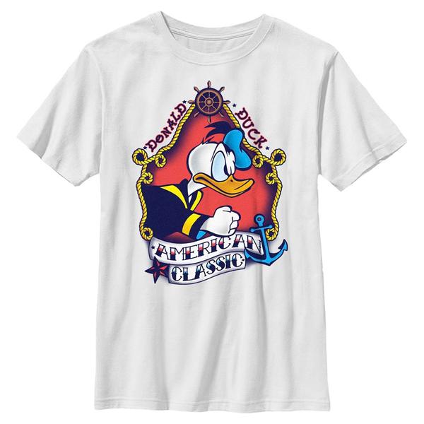 Aperçu: Disney Classics - Mickey Mouse - Donald Duck Sailor Donald Flash - Enfant T-shirt - Blanc - Devant
