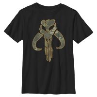 Star Wars - The Mandalorian - Mandalorian Camo Mando - Niños Camiseta - Negro - delante