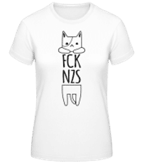 FCK NZS Katze - Frauen Basic T-Shirt - Weiß - Vorne