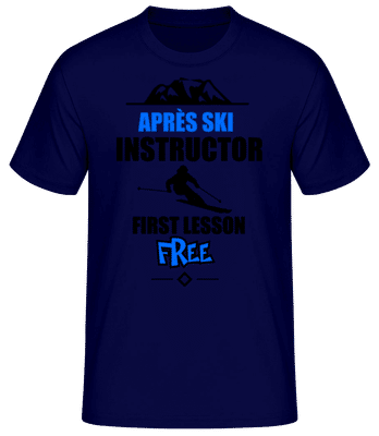 Apre`s Ski Instructor Mountain - Pánské basic tričko - Namořnická modrá - Napřed