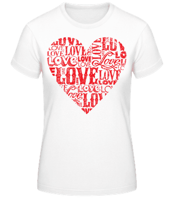 Love Heart Red - Camiseta básica de mujer - Blanco - delante