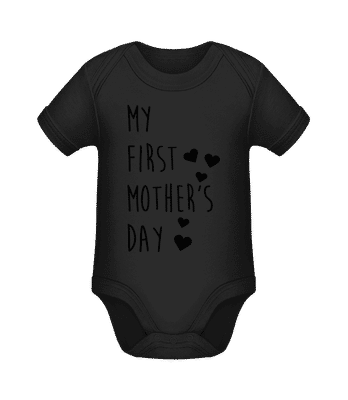 My First Mother's Day - Organic Baby Body - Black - Front