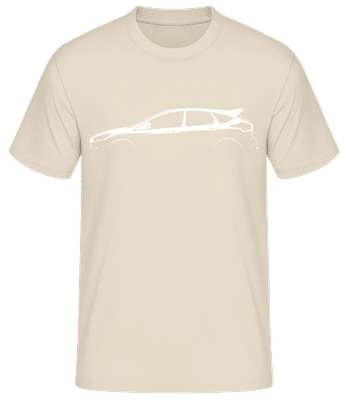 'Ford Focus RS Mk III' Silhouette - Männer Basic T-Shirt - Creme - Vorne