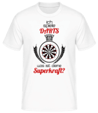 Darts Superkraft - Männer Basic T-Shirt - Weiß - Vorne
