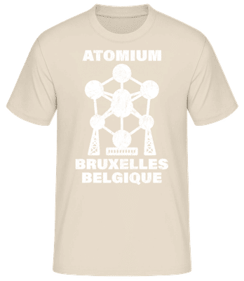 Bruxelles Belgique Atomium Ixelles - T-shirt standard Homme - Crème - Devant