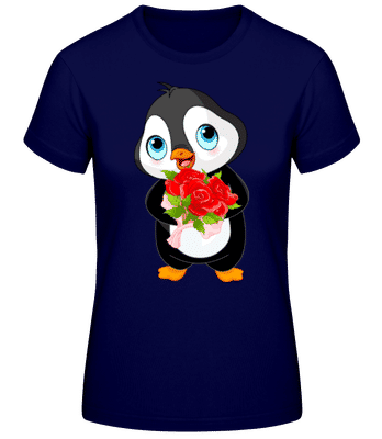 Cute Love Penguin - T-shirt standard Femme - Bleu marine - Devant