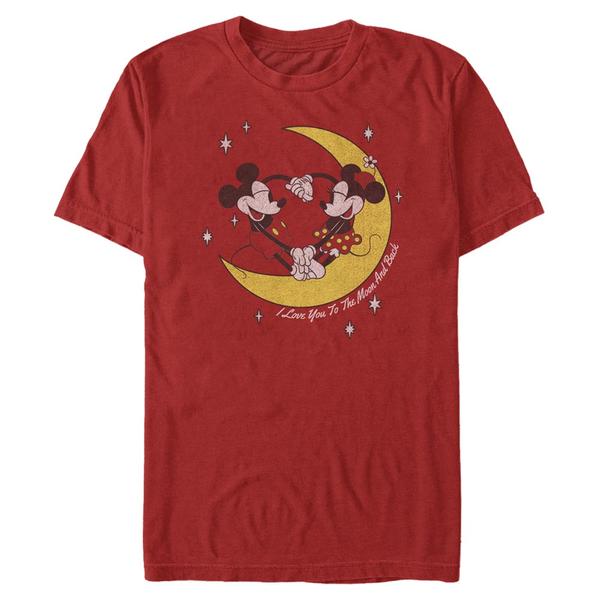 Aperçu: Disney Classics - Mickey Mouse - Mickey & Minnie To The Moon - Homme T-shirt - Rouge - Devant