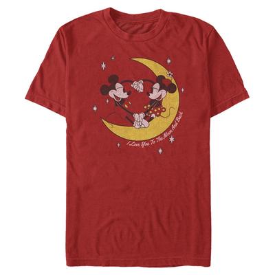 Disney Classics - Mickey Mouse - Mickey & Minnie To The Moon - Homme T-shirt - Rouge - Devant