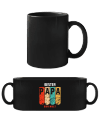 Bester Papa der Welt - Schwarze Tasse - Schwarz - Vorne
