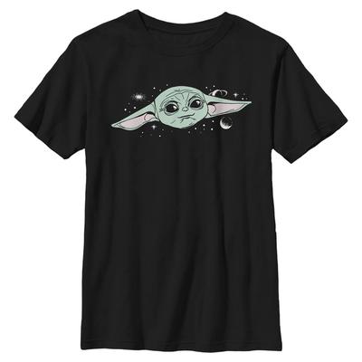 Star Wars - The Mandalorian - The Child Cute Big Face - Enfant T-shirt - Noir - Devant