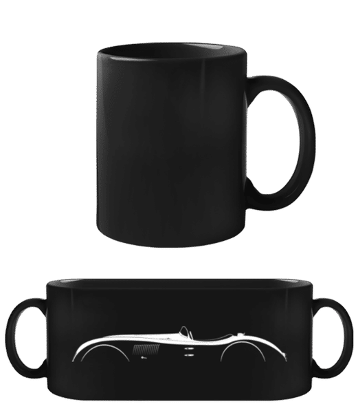 Aperçu: 'Jaguar C-Type' Silhouette - Tasse Noire - Noir - Devant