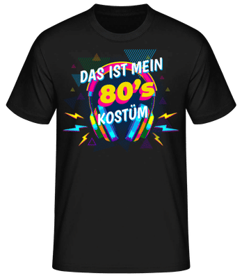80's Kostüm - Männer Basic T-Shirt - Schwarz - Vorne