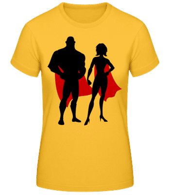 Superhrdinovia s Cape - Dámske basic tričko - Zlatožltá - Predné