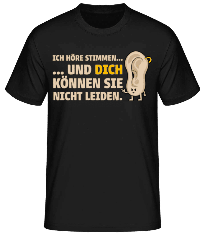 Vorschau: Dich Können Sie Nicht Leiden - Männer Basic T-Shirt - Schwarz - Vorne