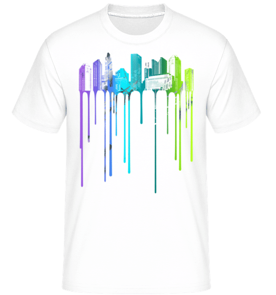 Aperçu: Ville Graffiti -  T-Shirt Shirtinator homme - Blanc - Devant