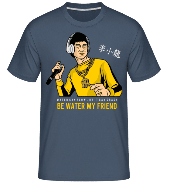 Aperçu: Bruce Lee Rapper -  T-Shirt Shirtinator homme - Bleu denim - Devant
