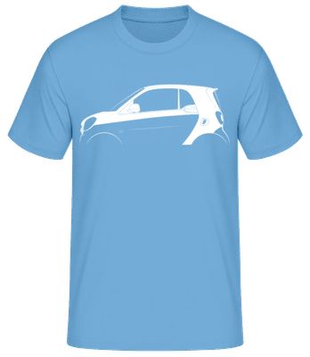 'Smart Fortwo (C453)' Silhouette - Männer Basic T-Shirt - Hellblau - Vorne