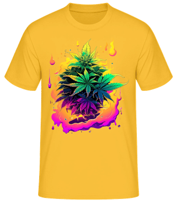 Fleurs De Cannabis Arc-en-ciel - T-shirt standard Homme - Jaune doré - Devant