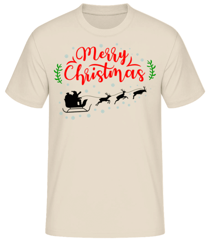 Vorschau: Merry Christmas Red - Männer Basic T-Shirt - Creme - Vorne