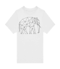 Polygon Elephant Abstract - Kids B&C T-Shirt - White - Front