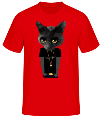 Gangsta De Chat De Polygone - T-shirt standard Homme - Rouge - Devant