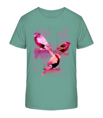 Bird Swings - Kid's Organic T-Shirt Stanley Stella 2.0 - Teal - Front