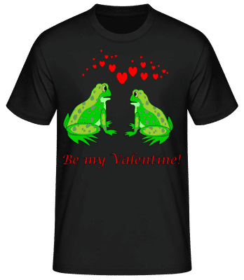 Žaby Be My Valentine - Pánske tričko B&C - Čierna - Predné