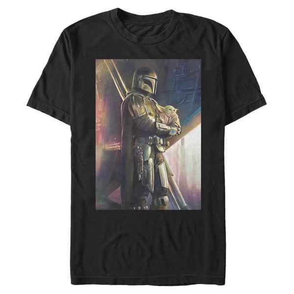 Aperçu: Star Wars - The Mandalorian - Mandalorian & the Child Madalorian And The Child - Homme T-shirt - Noir - Devant