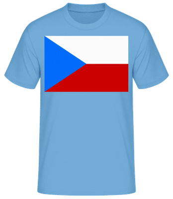 Czech Flag - T-shirt homme B&C - Bleu clair - Devant