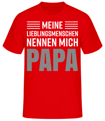 Lieblingsmenschen Nennen Mich Papa - Männer Basic T-Shirt - Rot - Vorne