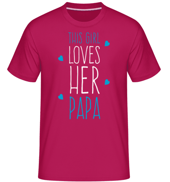 Preview: This Girl Loves Her Papa -  Shirtinator Men's T-Shirt - Magenta - Front