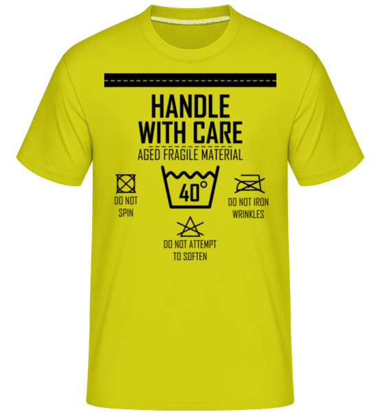 Preview: Handle With Care 40 - Shirtinator Men's T-Shirt - Lime - Front