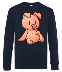 Schweinchen Sitzend Comic · Männer Standard Pullover