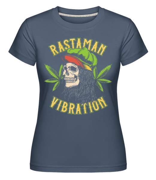 Aperçu: Rastaman Vibration -  T-shirt Shirtinator femme - Bleu denim - Devant