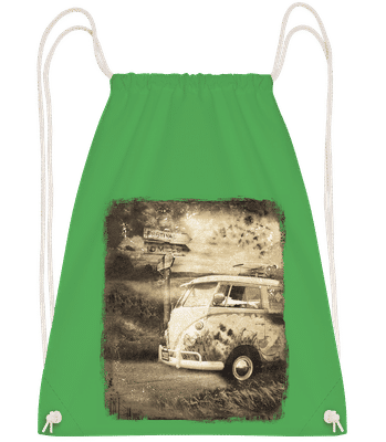Festival Bus - Sac à dos Drawstring - Vert irlandais - Vorn