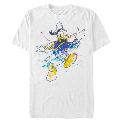 Disney - Mickey Mouse - Donald Duck Splatter Donald - Homme T-shirt - Blanc - Devant