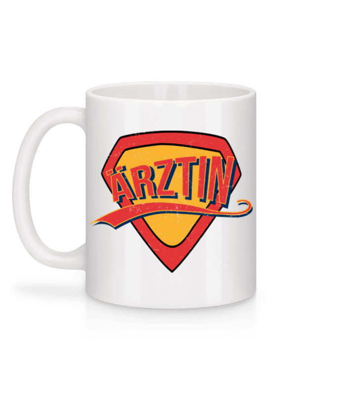 Vorschau: Superheldin Ärztin - Tasse - Weiß - Hinten