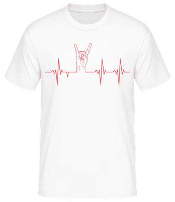 Metal Heartbeat - Men's Basic T-Shirt - White - Front