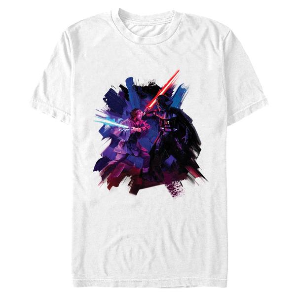 Vorschau: Star Wars - Obi-Wan Kenobi - Obi-Wan Kenobi & Darth Vader Painted Duel - Männer T-Shirt - Weiß - Vorne