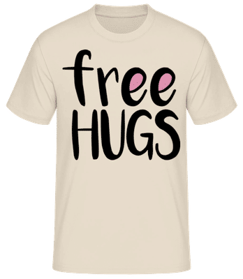 Free Hugs Pink - Männer Basic T-Shirt - Creme - Vorne