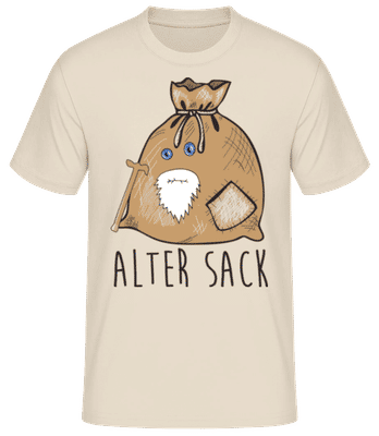 Alter Sack - Männer Basic T-Shirt - Creme - Vorne