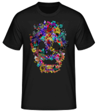 Lebka koláž Brazil - Pánske basic tričko - Čierna - Predné