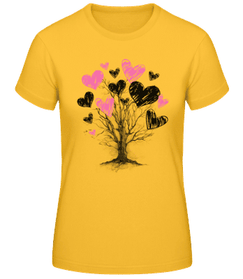 Heart Tree - Dámske basic tričko - Zlatožltá - Predné